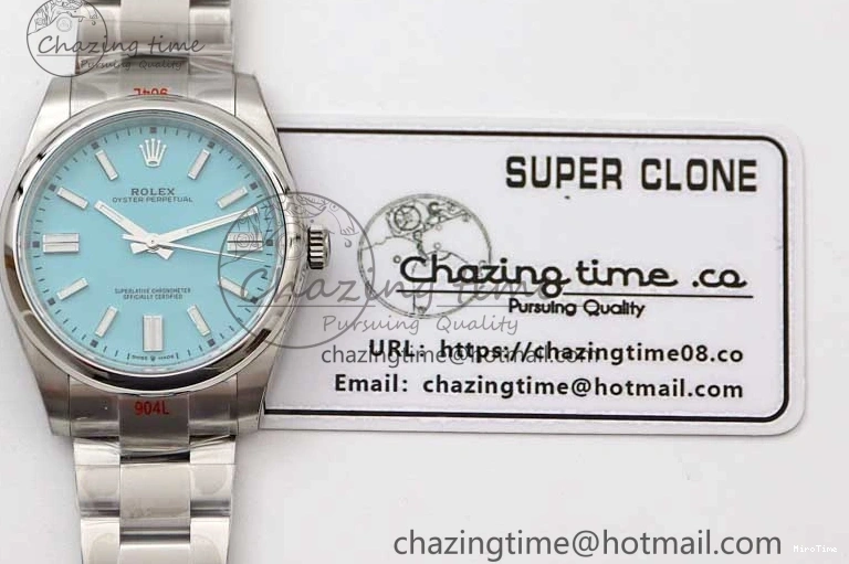 MiroTime 1219 Sleek Oyster Perpetual 41mm 124300 EWF 1:1 Best Edition 904L Steel Tiffany Blue Dial on SS Bracelet A 2191